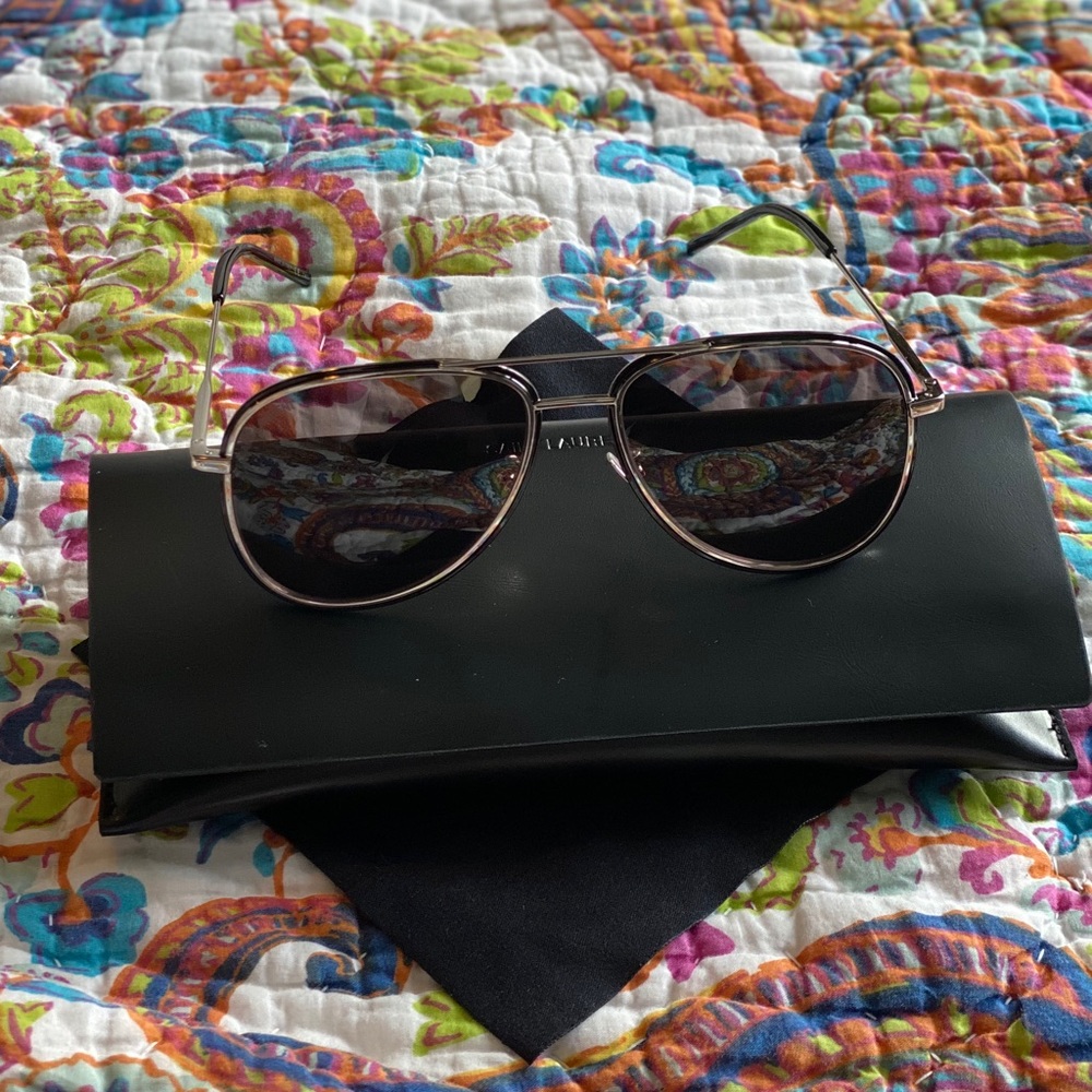 saint laurent black aviators
